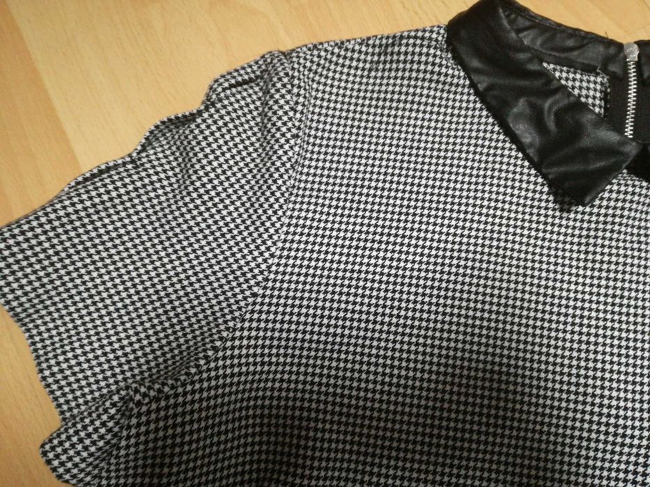 Sukienka biznesowa biurowa do pracy zara basic w kratę