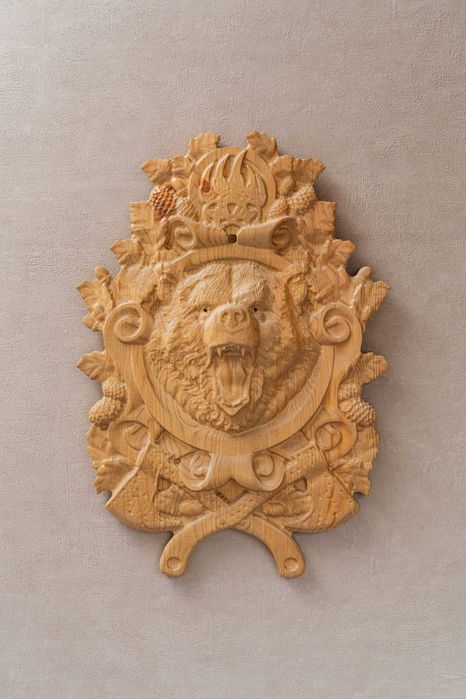 Obraz płaskorzeźba, obraz drewno, Lew, Jeleń, Niedźwiedź, Wilk, Bizon