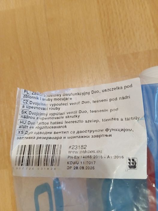 Zawór WC spustowy dwufunkcyjny