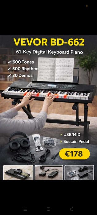 Piano Vevor 178€. Oportunidade