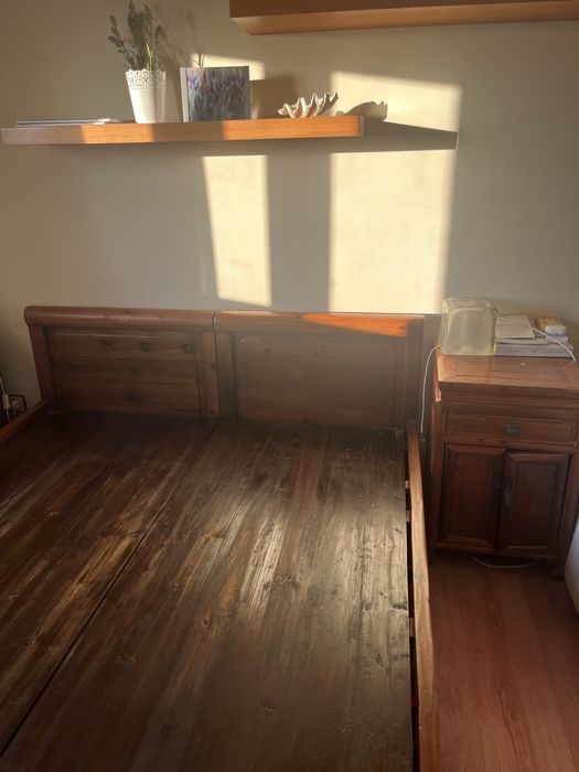 Cama Oriental - Madeira Maciça Natural