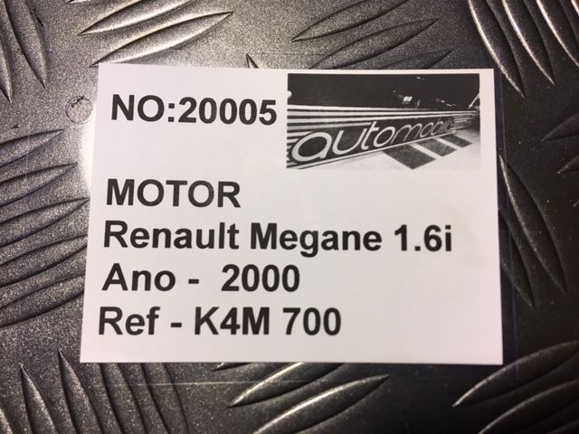Motor Renault Megane Coupe 1.6i 110Cv de 2000 - Ref: K4M858 - NO20005