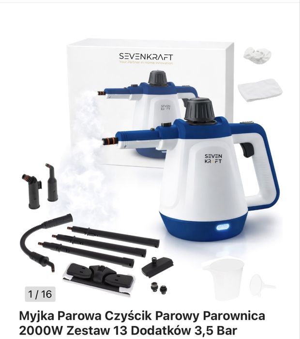 Myjka parowa 2000 W 3,5 bar