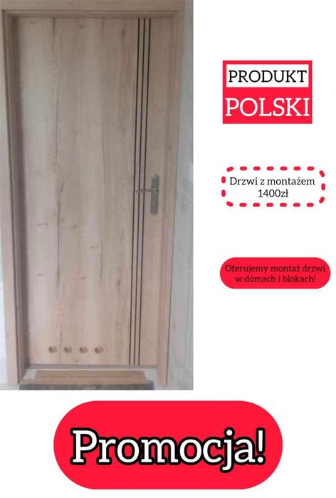 Drzwi zewnętrzne z montażem do bloku od ręki!!