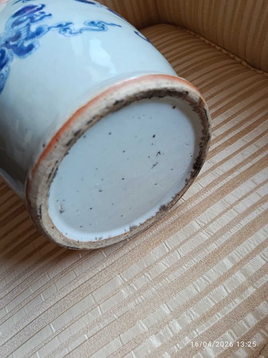 Jarrão Porcelana Chinesa Leão Budista séc XIX 42 cm