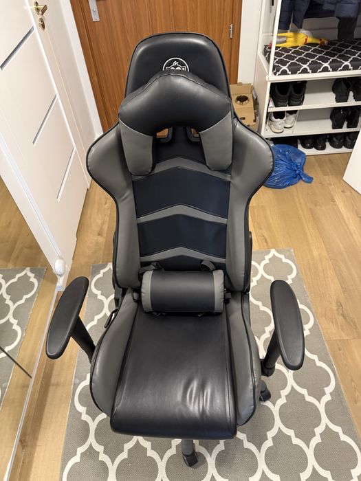 Fotel Gamingowy,krzesło Silver Monkey SMG-400 czarno-szary, nieużywany