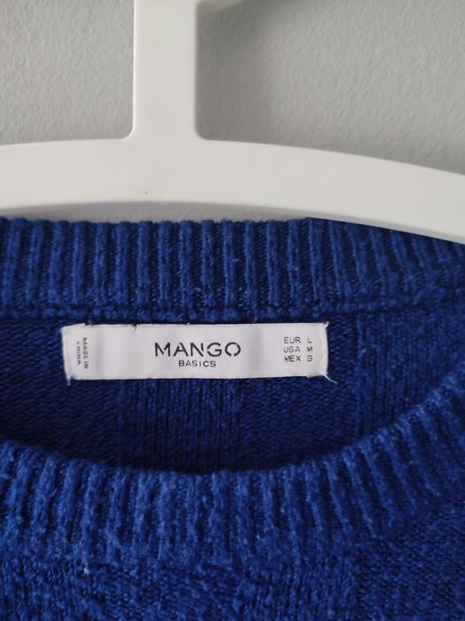 Sweter Mango niebieski kobaltowy XL XXL