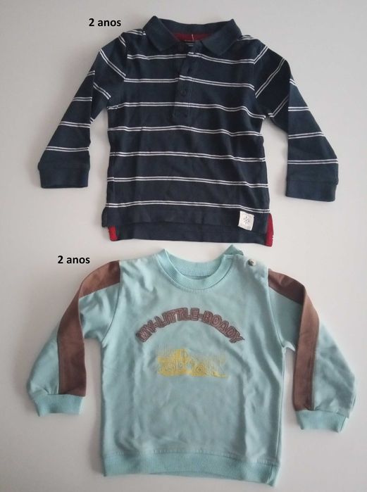 Camisolas manga comprida menino 12m a 4anos