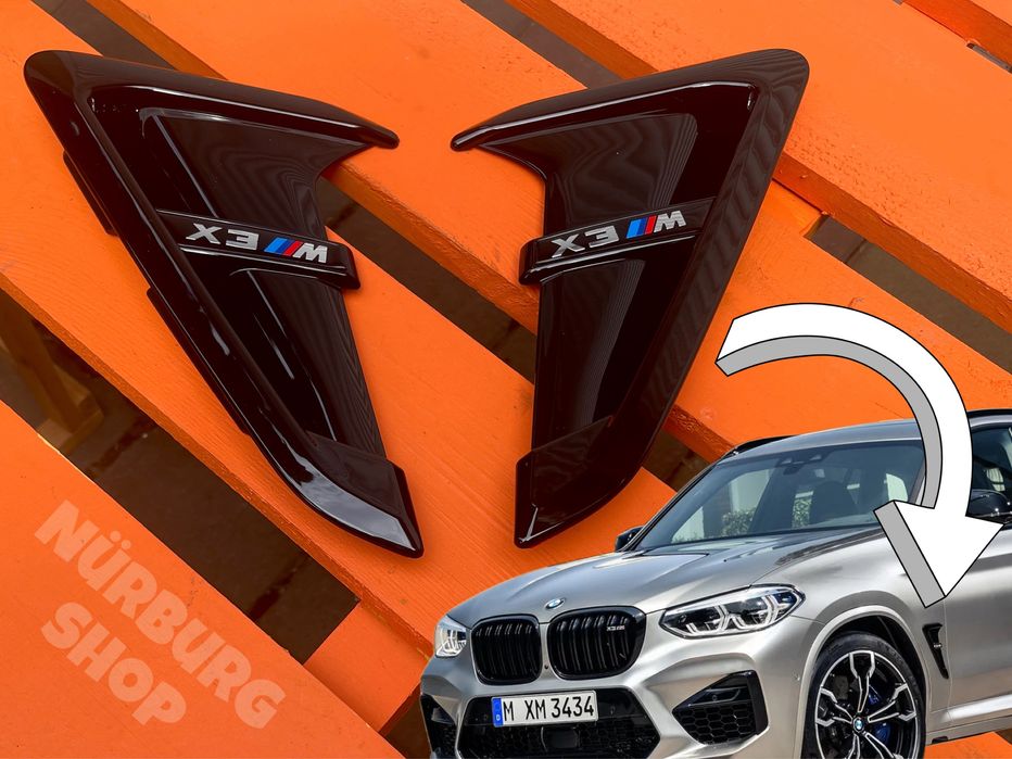 Жабры на крылья для BMW G01 X3M черные глянцевые накладки