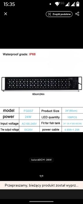 Lampa LED do akwarium belka