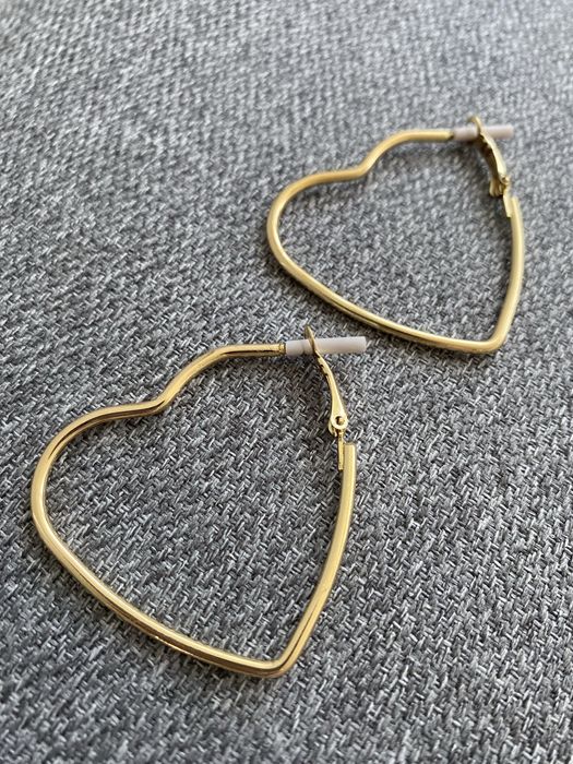 Kolczyki serca zlote nowe