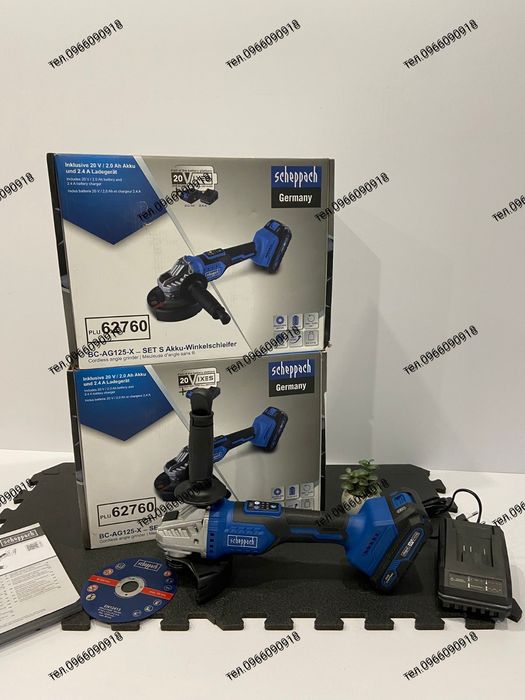 Болгарка акумуляторна , кутова шліфувальна машина, УМШ Scheppach