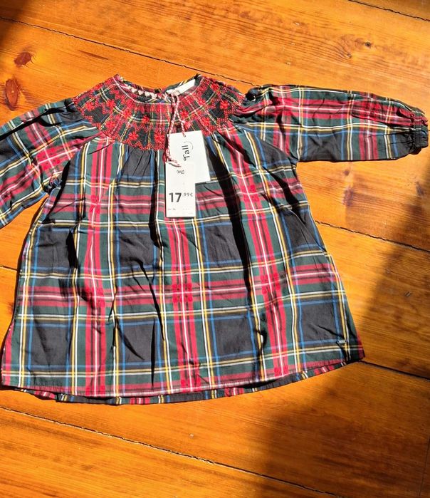 Vestido xadrez MO 3 anos