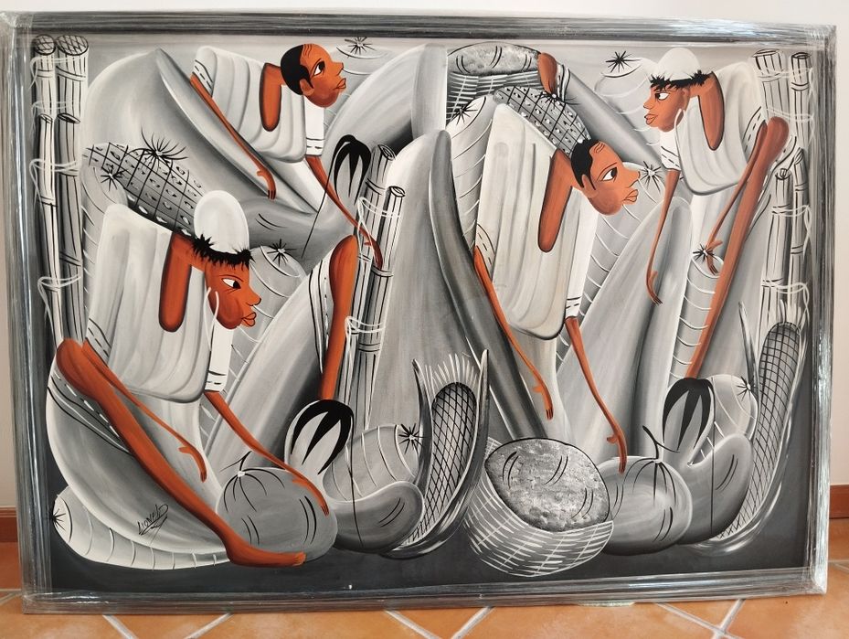 Tela pintada com moldura