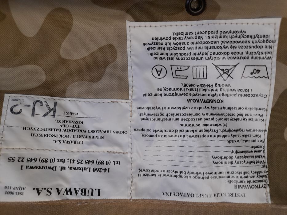 Kamizelka olv Lubawa poszycie
