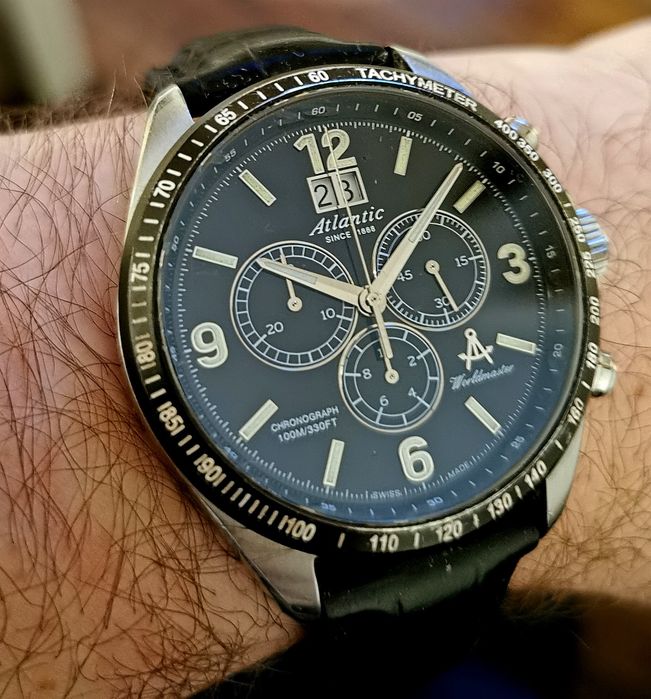 Zegarek męski Swiss Made Atlantic Worldmaster Big Date Chronograph Set