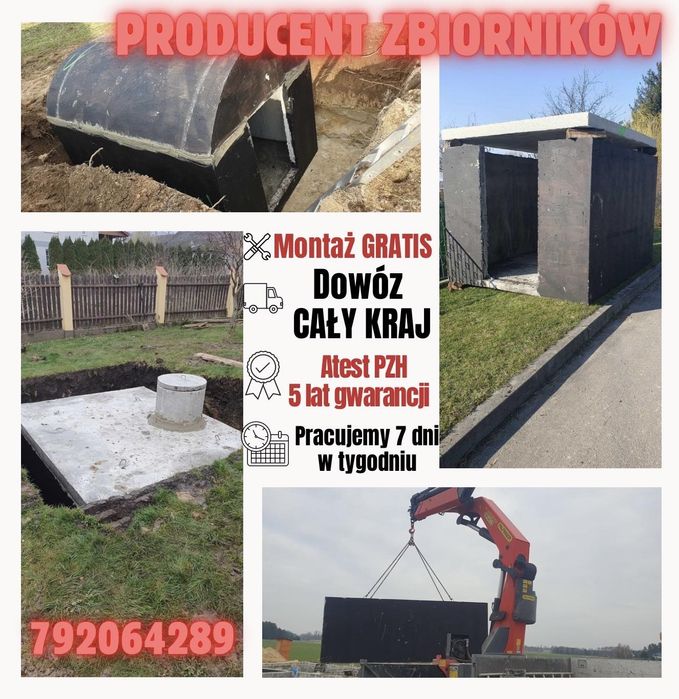 Szambo 4m3-14m3 deszczoeka 4m3-14m3 zbiornik betonowy kanał piwnica