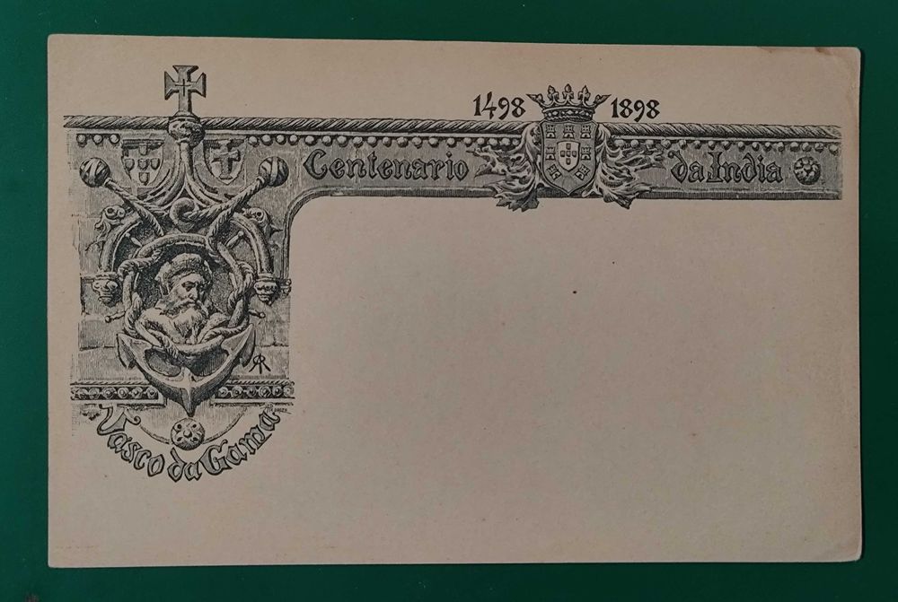 Inteiro postal Centenário da India 1898 - Macau 3 avos
