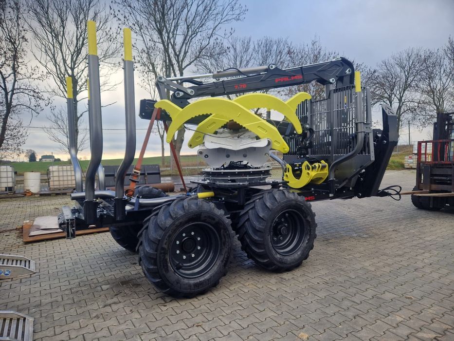 PALMS 12U + ŻURAW 7.78 + KLEMBANK + RADIO + napęd 2wd przyczepa leśna