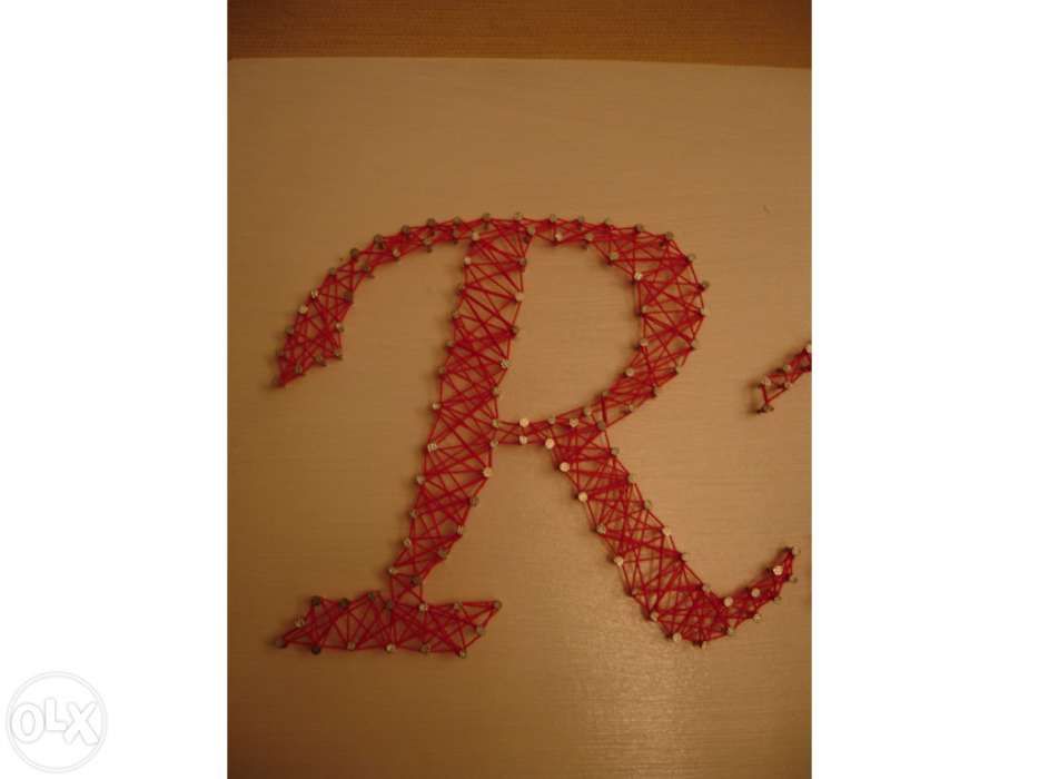 Quadros com nomes de pregos e linhas