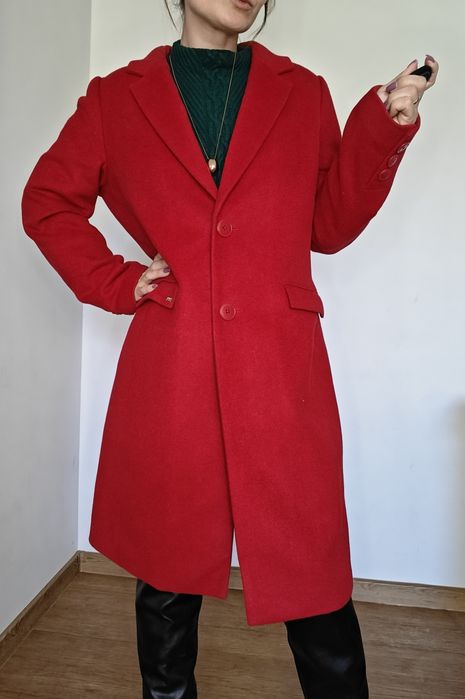 Płaszcz Monnari 40 wełna wełniany midi długi elegancki klasyczny nowy