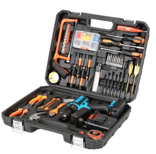 Аккумуляторная дрель-шуруповёрт 2 АКБ в кейсе с набором инструмента .