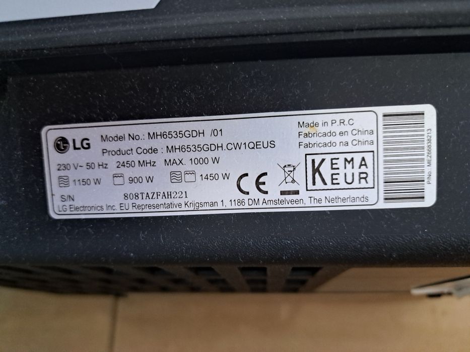 Microondas LG usada