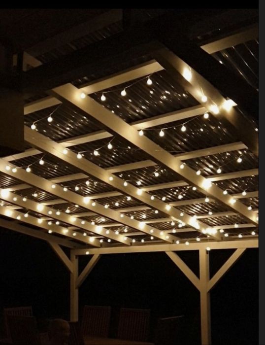 Lampki sieciowe na taras balkon 50 LED 15m kulki oświetlenie