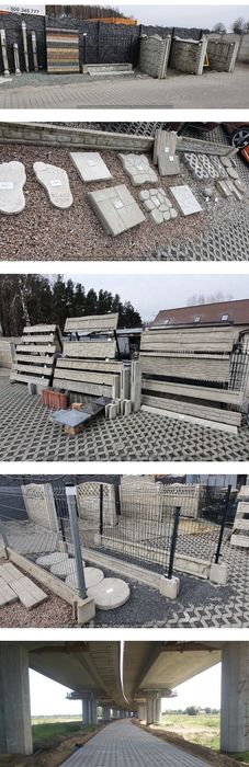 Deski betonowe grządki ziemia plytki betonowe