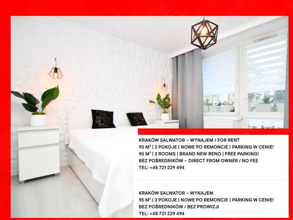 Salwator, ul. Senatorska | 3 pokoje 95m² | Miejsce postojowe | BEZPOŚREDNIO