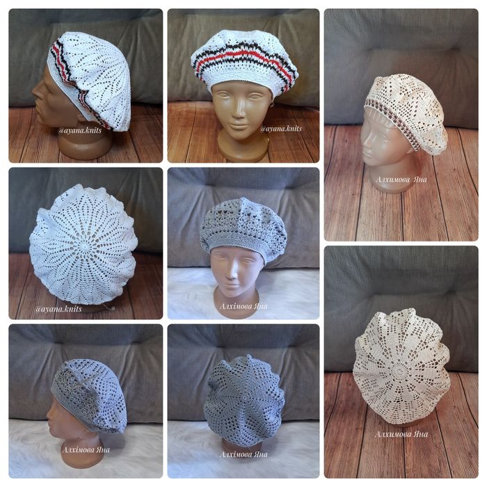 Летние и весенние береты, косынки, шапки, банданы