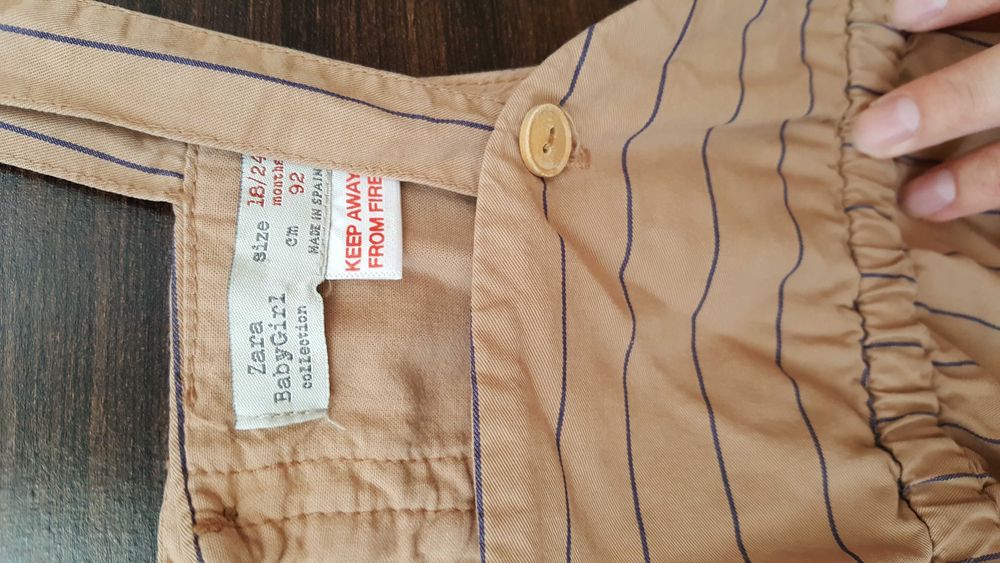 Spódniczka na szelkach Zara paski rozmiar 92