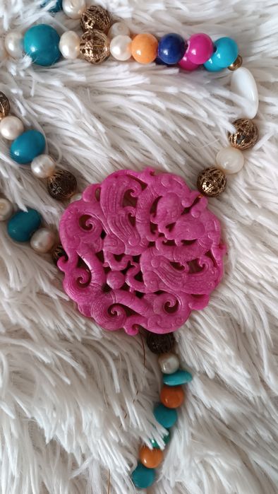 Colar com mandala de Jade