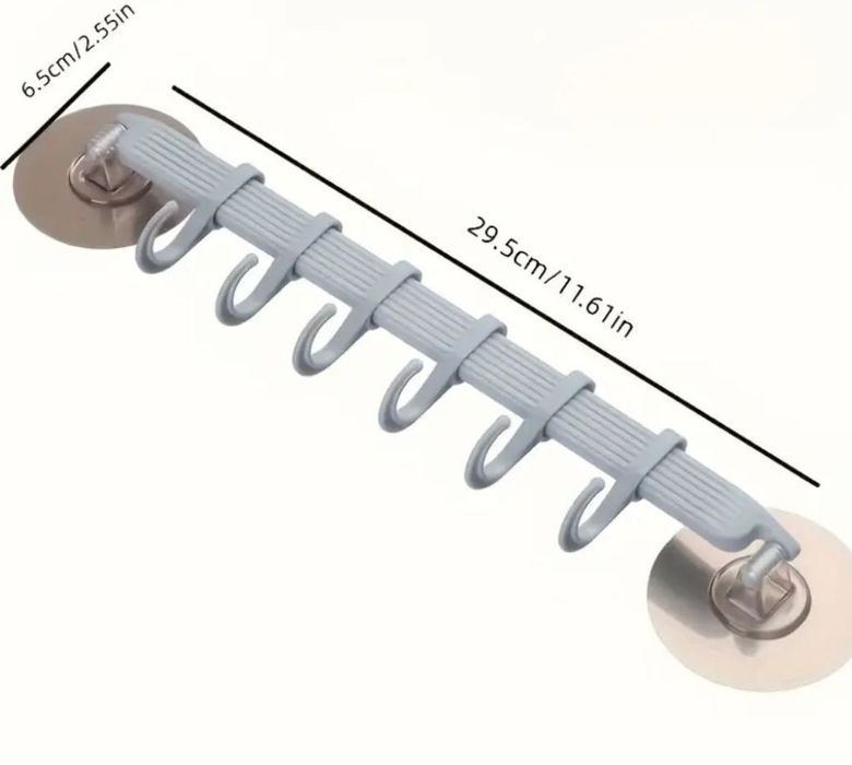 Накладная пластиковая крючковая полка