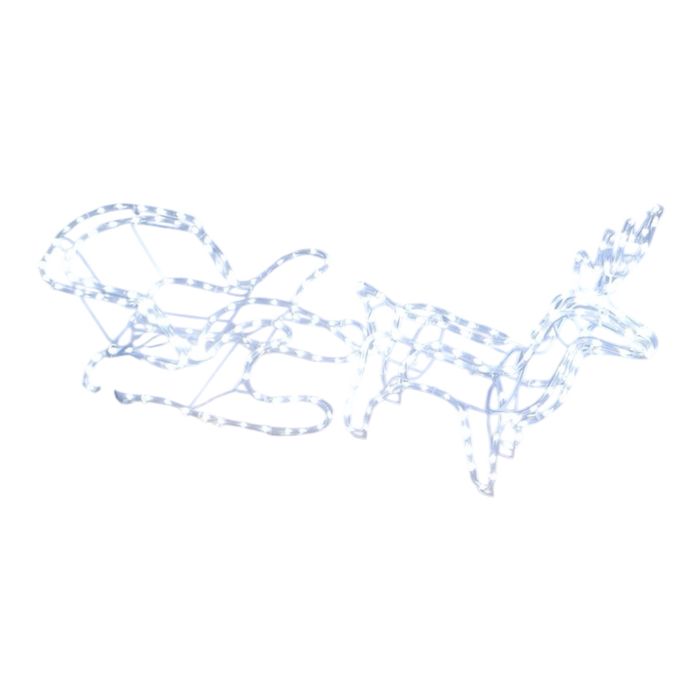 Світлодіодний олень новорічний із санками