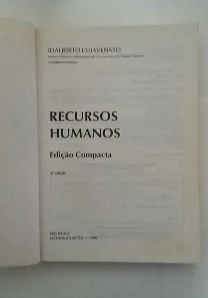 Livro: Recursos Humanos, de Idalberto Chiavenato (Portes incluídos)