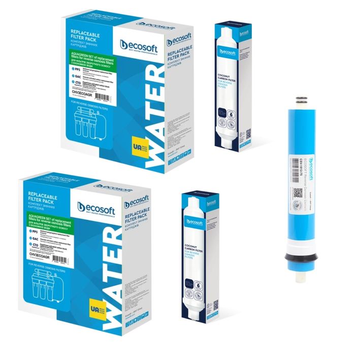 Повний річний комплект для осмоса Ecosoft Absolute без мінералізатора