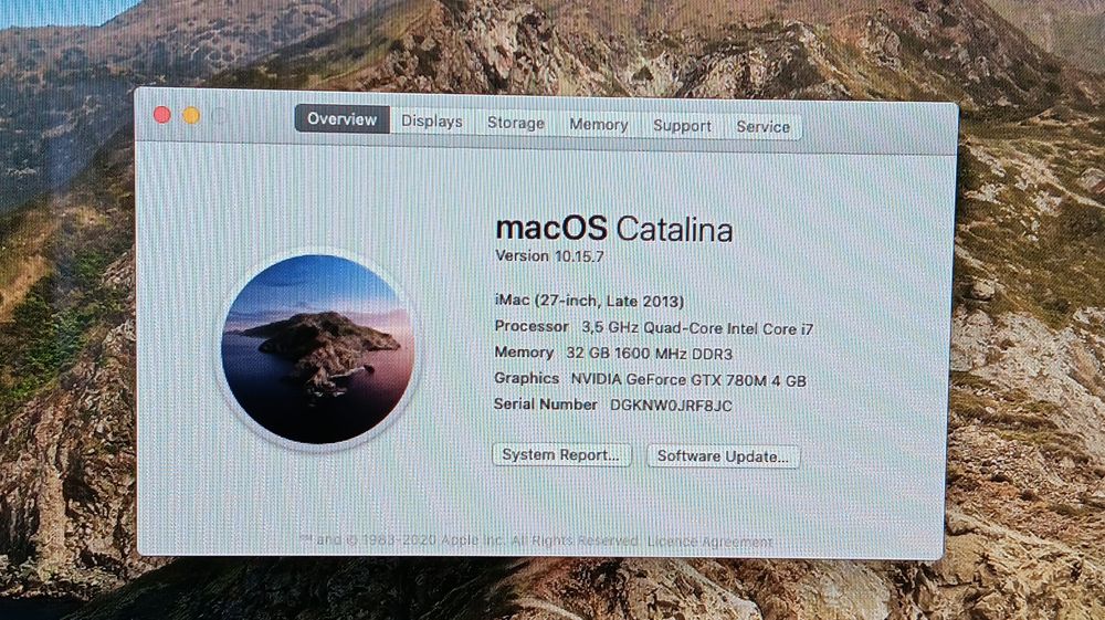 iMac 27'' i7 SSD 2TB, 32Gb Ram, Gráfica 4GB, teclado e rato apple