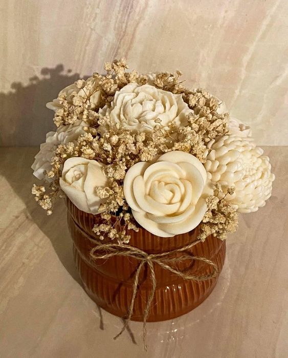 Arranjos de Flores Artificiais em Cera Perfumada (Vários Modelos) – Entrega Grátis em Várias Cidades