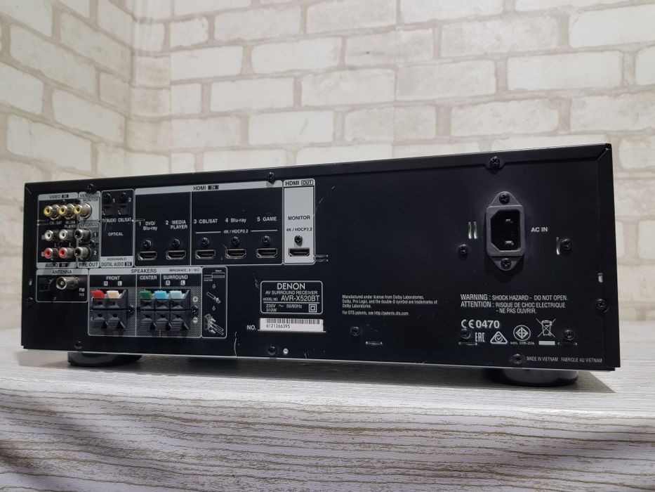 5.2 AV ресивер DENON AVR-X520BT, *5x90 Вт, HDMI, USB, Bluetooth, б/у