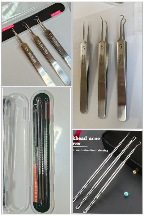 Наборы инструментов и Пинцеты для удаления черных точек и угрей