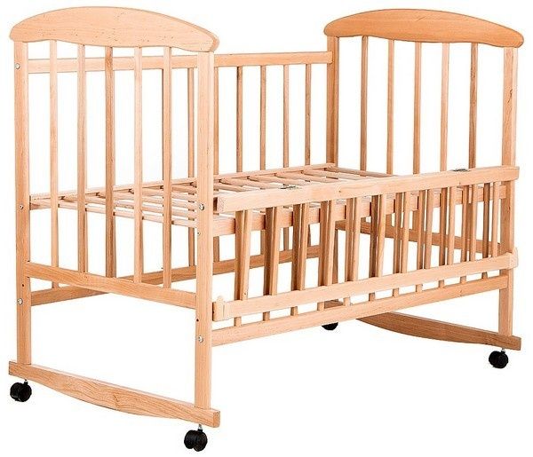 Дитяче ліжечко Наталка ясен з маятником в комплекті з матрацом