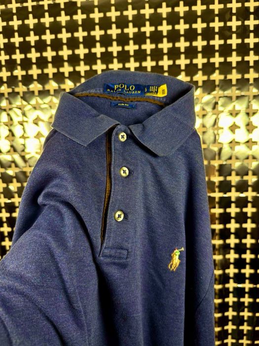 Лонгслів-поло Polo Ralph Lauren оригінал Polo M-L синій 10/10