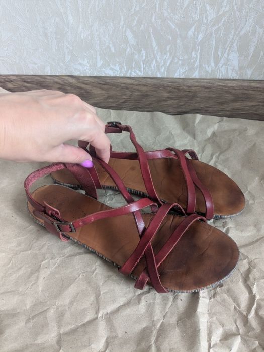 Женские бордовые босоножки 40 р. Натуральная кожа, сделаны в Испании