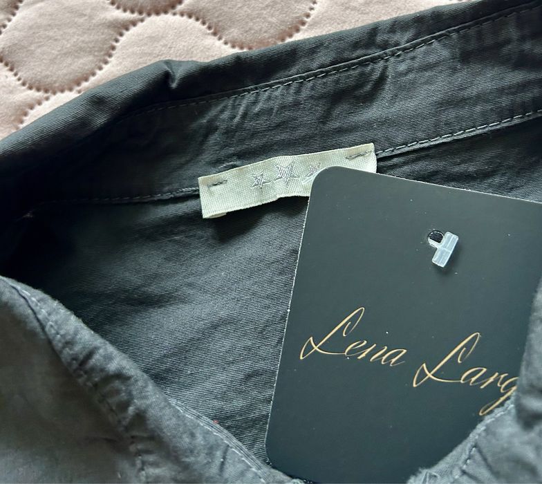 Koszula grafitowa ze złotym