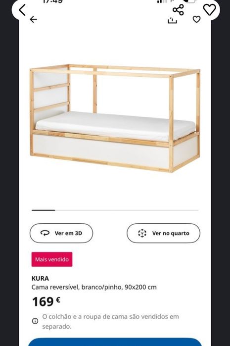 Cama reversível tipo beliche