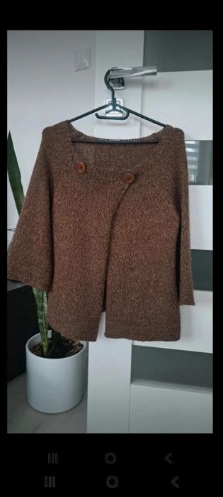 Wełna cena okazja za  orginalny i inny niż wszystkie sweter brazowy me