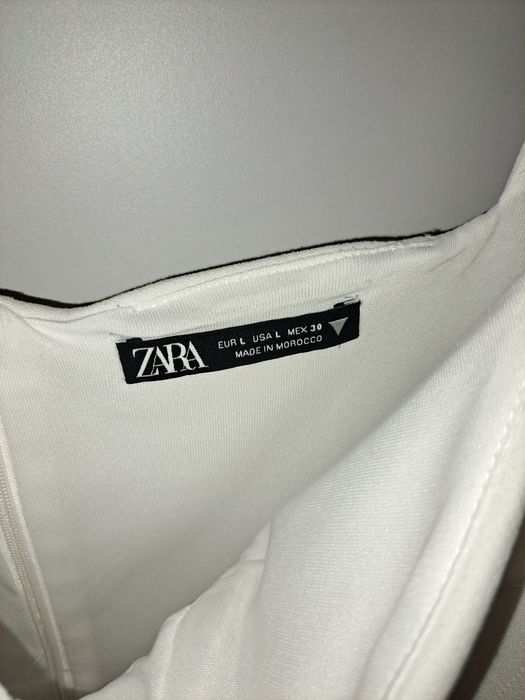 Krótka biała sukienka Zara rozmiar L, na ramiączkach