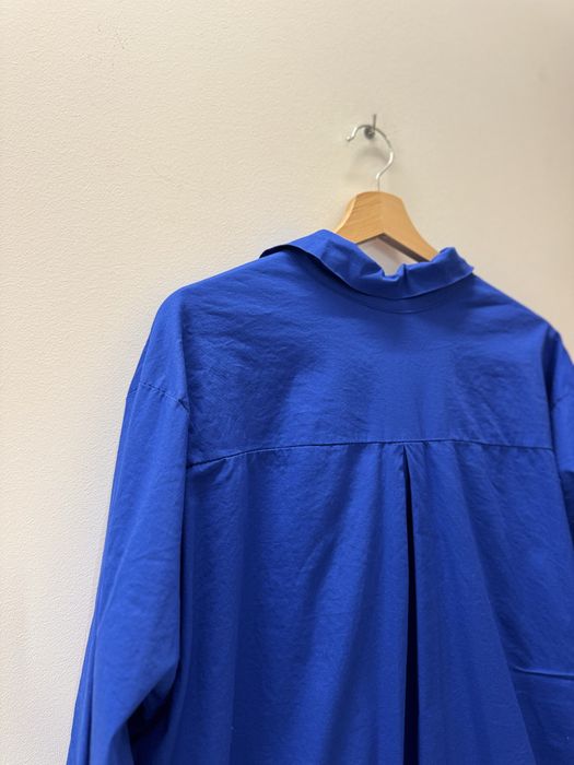 Made in Italy Kobaltowa Koszula Asymetryczna Dłuższy Tył Bawełna 3XL 46 48 Stan Idealny