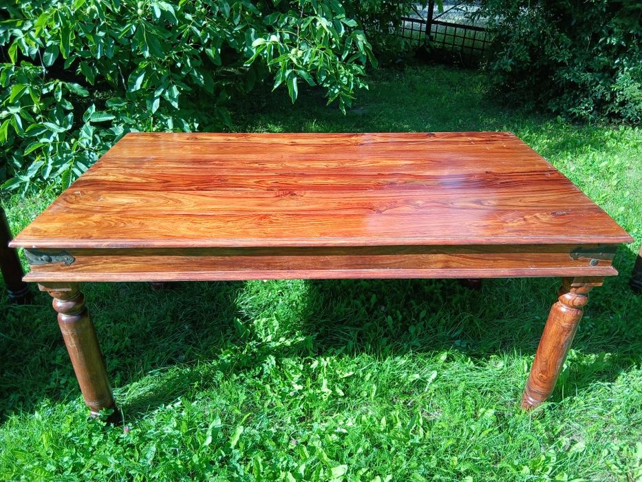 Stół drewniany kolonialny z drewna tekowego + krzesła | teak, Indie